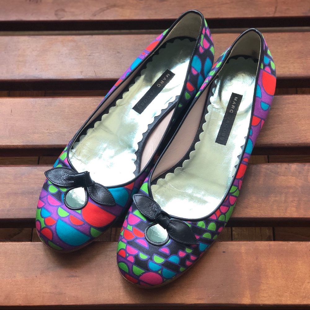 Marc Jacobs Multicolor Satin Ballet Flats